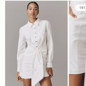 Anthropologie White Long Sleeve Dress